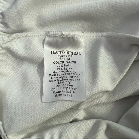 David's Bridal Tea Length Control Slip Style 7318 White Size Medium - Picture 3 of 3